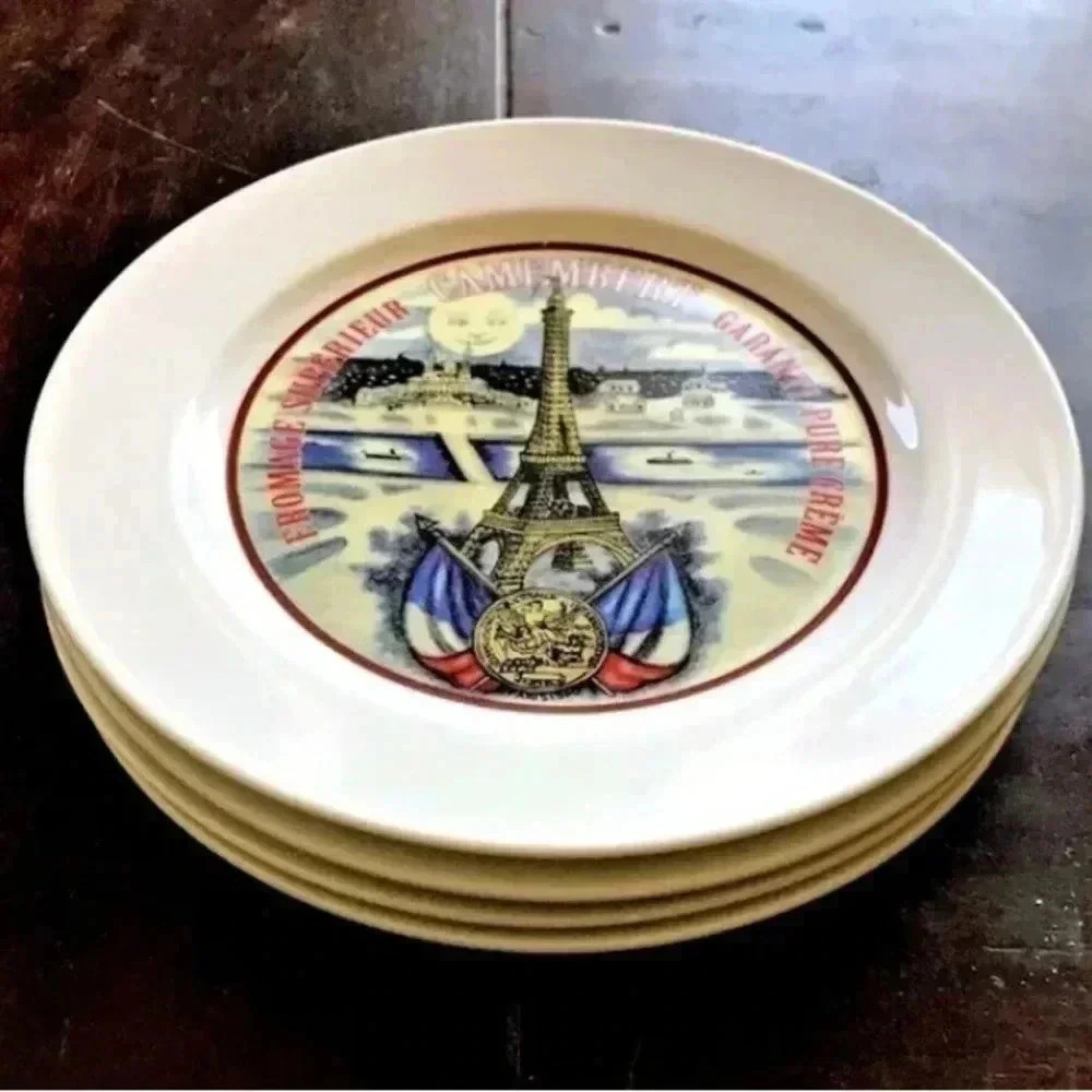 Restoration Hardware 2002 Set of 4 Cheese Salad Luncheon Dessert Plates